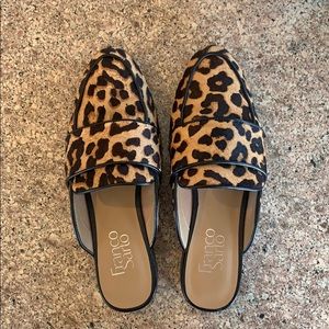 Real Calfskin Leopard Franco Sarto Mules size 6